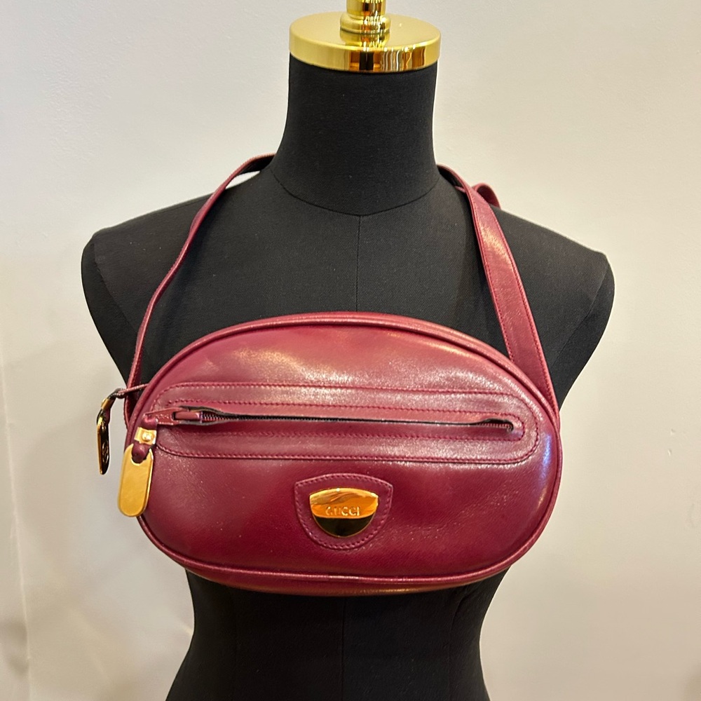 Gucci Burgundy Leather Crossbody Bag